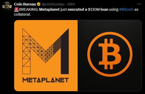 Metaplanet 1.3亿美元比特币贷款引发警报:比特币买盘即将到来?