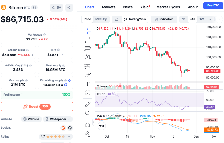 比特币11月暴跌24%,市场能否迎来12月反弹?