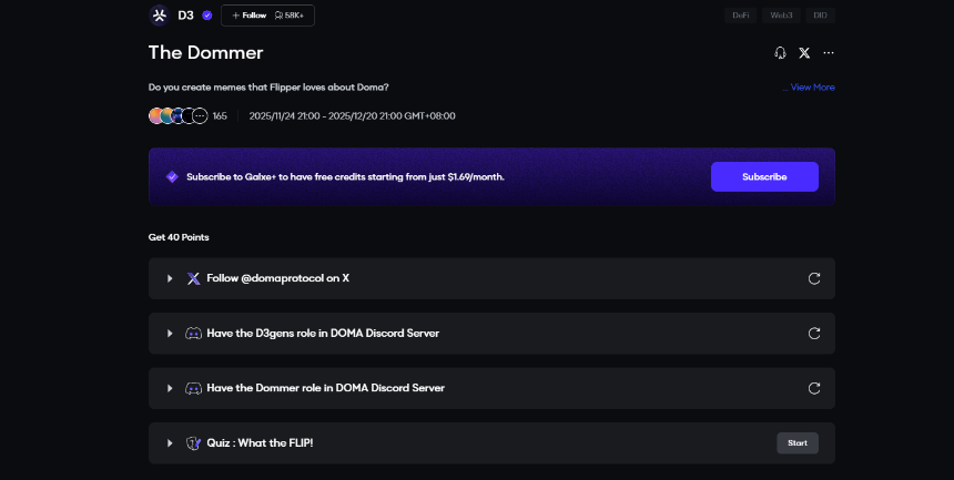 热门交互合集 | Doma Protocol赚积分;predict.fun候补申请(12月5日)