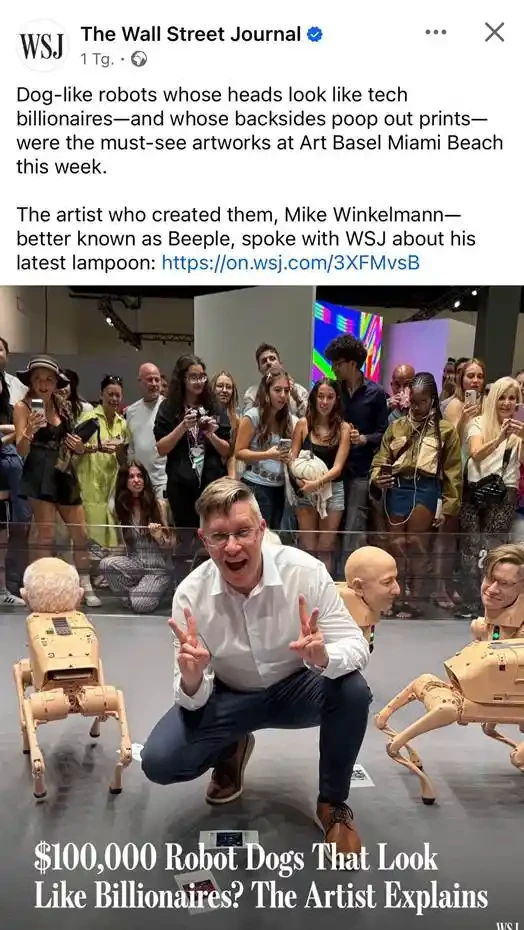 NFT寒冬中的「金狗」:Beeple用算法机器狗破局