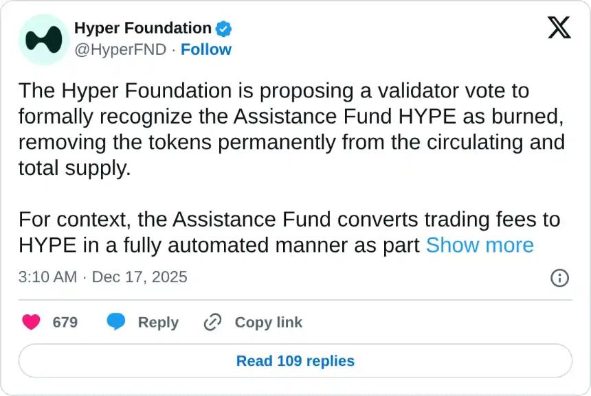 Hyperliquid (HYPE) 价格企稳：援助基金销毁提案引发市场关注