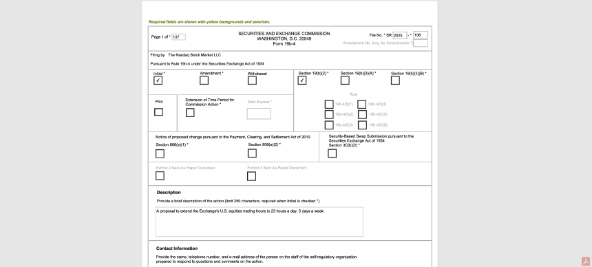 美股冲刺「永不打烊」：纳斯达克为何推出「5×23 小时」交易实验？