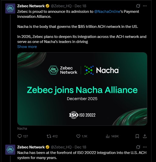 Zebec Network 股价飙升:$ZBCN 股价涨势能否守住 2026 年目标?