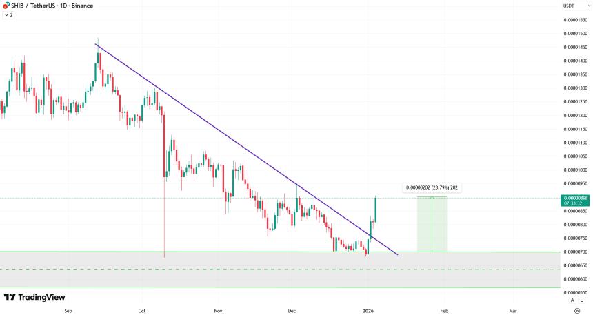 Shiba Inu Downtrend Breakout