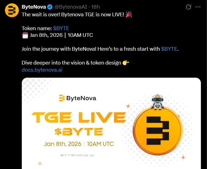  ByteNova空投上线Kucoin、MEXC：$BYTE代币价格是多少？ 