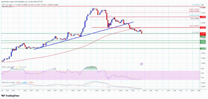 XRP价格回升，市场密切关注支撑位。