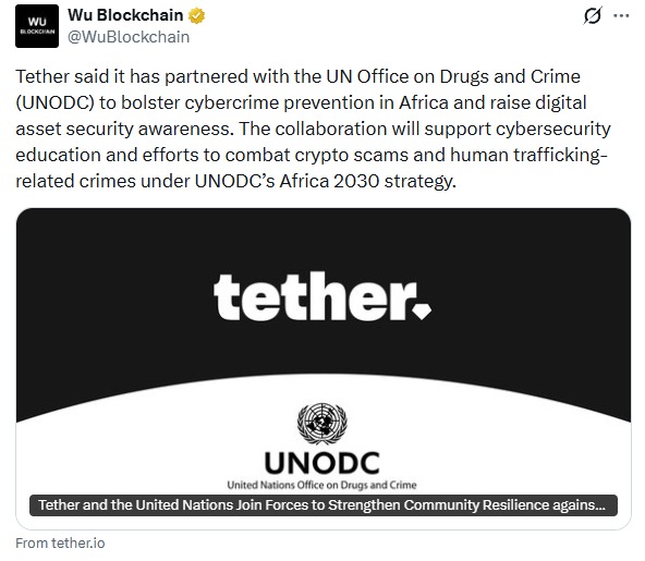  Tether网络安全倡议：联合国伙伴关系打击犯罪 
