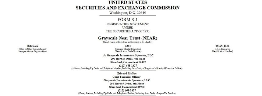 Grayscale NEAR Trust 在加密货币市场波动之际将目光投向了 NYSE Arca