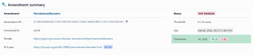 Permissioned Domains Attain XRPL Validator Approval XRPScan