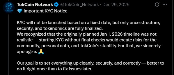  TOK币上市日期预计在第二季度：空投奖励现已上线，KYC认证日期是什么时候？ 
