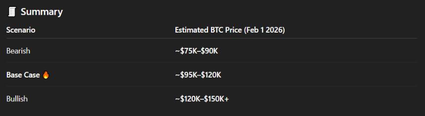  ChatGPT设定了2026年2月1日的比特币价格 