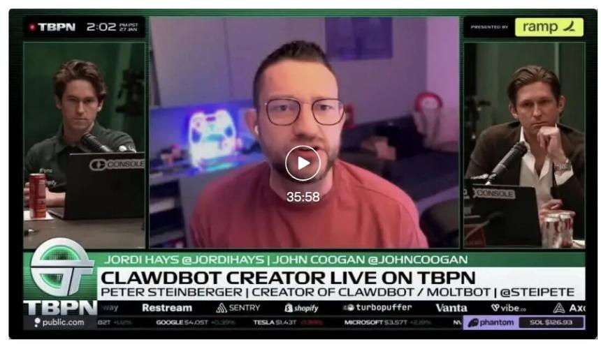  Clawdbot之父坦言：10天随手写的AI，“它开口那一刻，我吓懵了”！ 