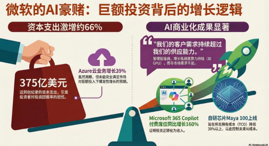  “若GPU管够，增速早超40%！”微软电话会回应市场担忧：我们缺产能，不缺订单 