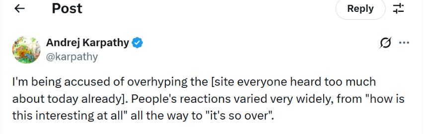 Andrej Karpathy：Moltbook虽“过度炒作”，但15万全自动AI Agent网络仍是技术奇观