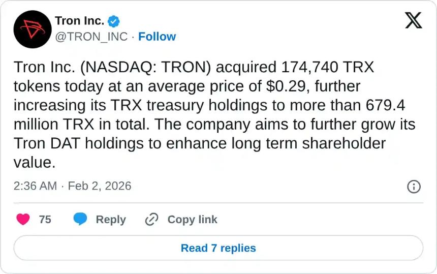  Tron价格预测：尽管国债扩张，TRX仍连续第五天下跌。 