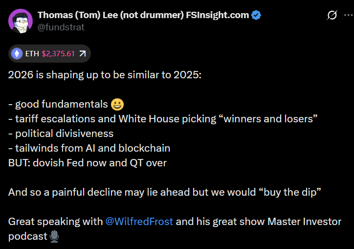 BitMine Immersion因以太坊（ETH）抛售致60亿美元账面亏损