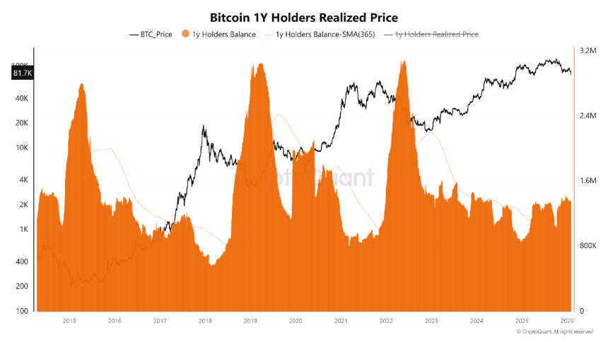 Bitcoin 1-Year Holders Balance CryptoQuant