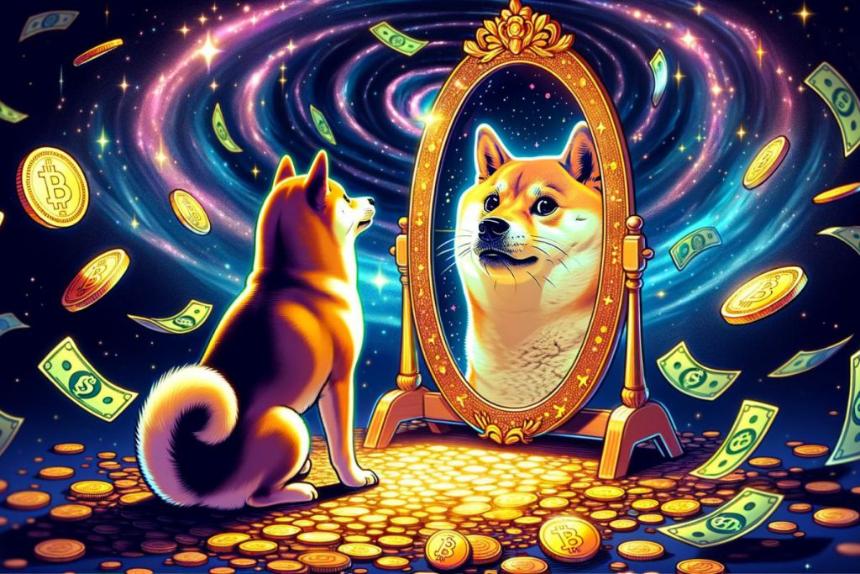 DOGECOIN STARING INTO THE MIRROR