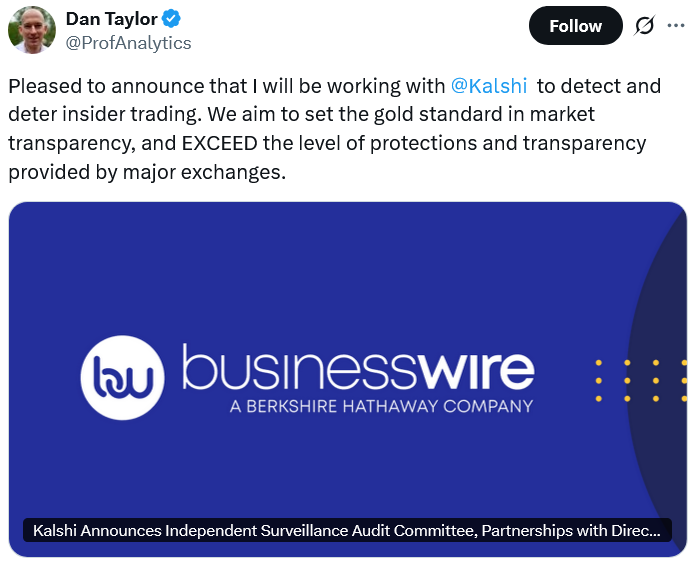 Kalshi在超级碗前加强监管，组建独立委员会