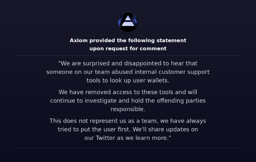 链上侦探ZachXBT实锤:Axiom员工利用内部权限进行内幕交易