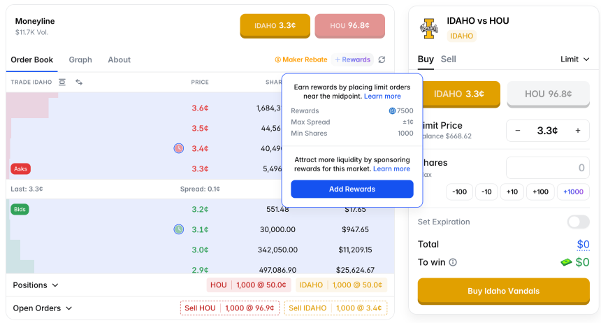 Polymarket NCAA‘疯狂三月’流动性补贴攻略:如何高效获取LP奖励