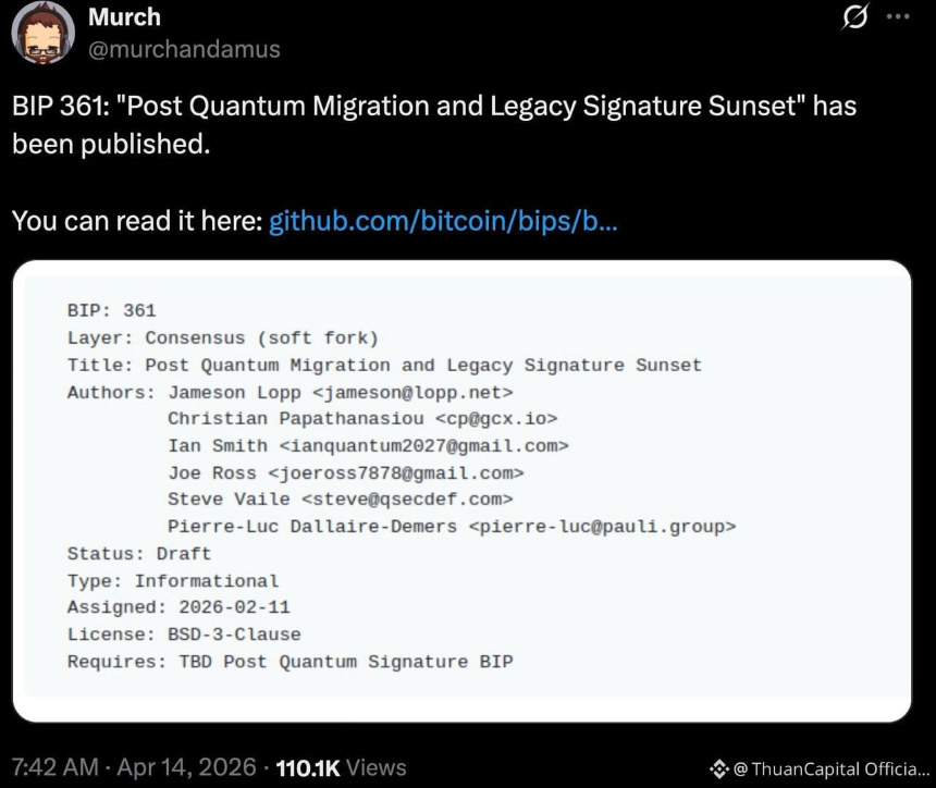 BIP-361提案引发比特币社区激烈争议：冻结中本聪的比特币能否抵御量子威胁？