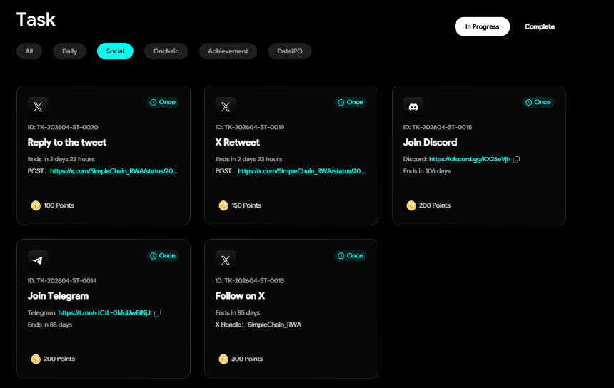 热门交互合集 | SimpleChain测试网活动已上线；Giggles候补名单申请（4月16日）