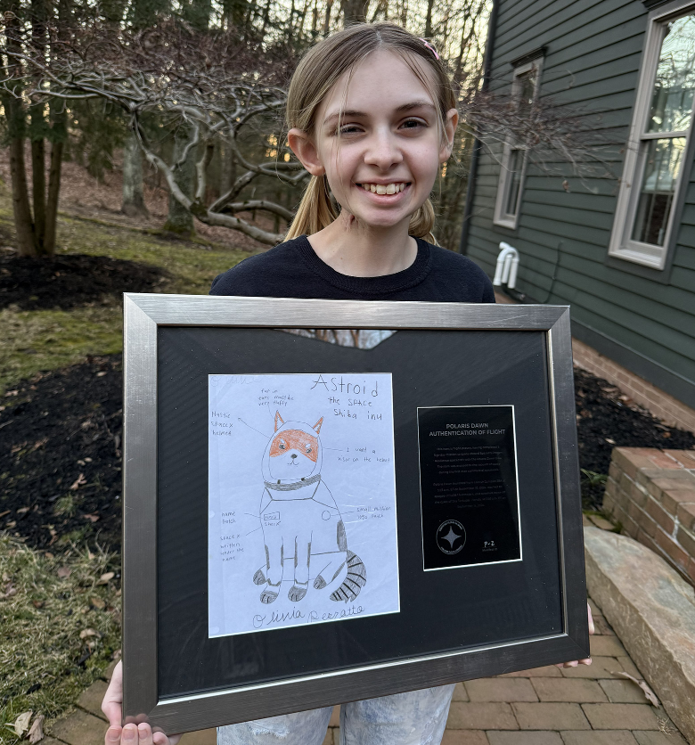 Liv的素描作品《ASTEROID》，随Inspiration4一起飞向太空