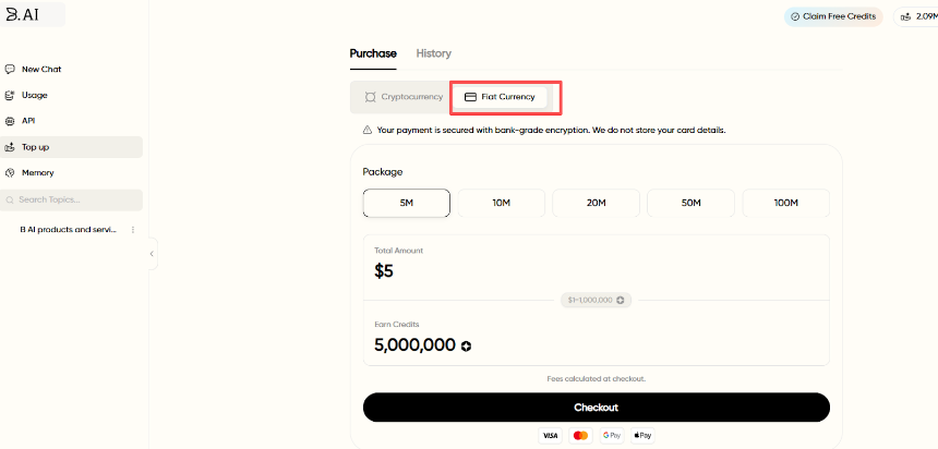 B.AI LLM 服务快速入门指南：四步畅玩多款 AI 大模型对话与API接入，登录即领 100,000 免费AI积分