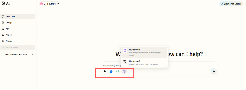 B.AI LLM 服务快速入门指南：四步畅玩多款 AI 大模型对话与API接入，登录即领 100,000 免费AI积分