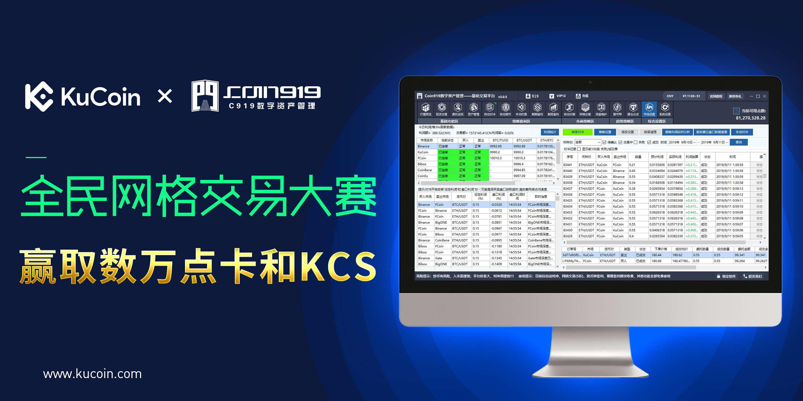 KuCoin + Coin919 — 全球网格交易大赛