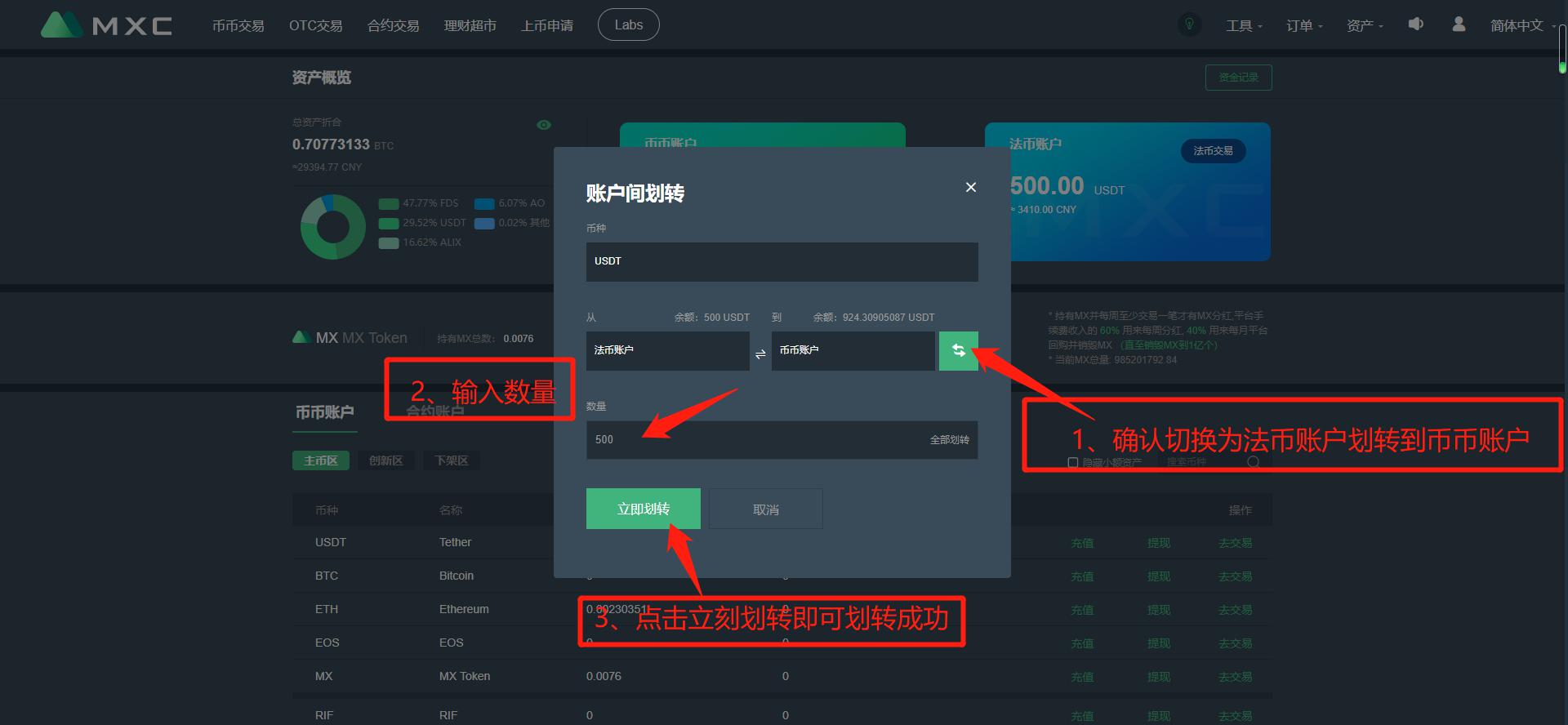 MXC交易所OTC法币交易流程公告