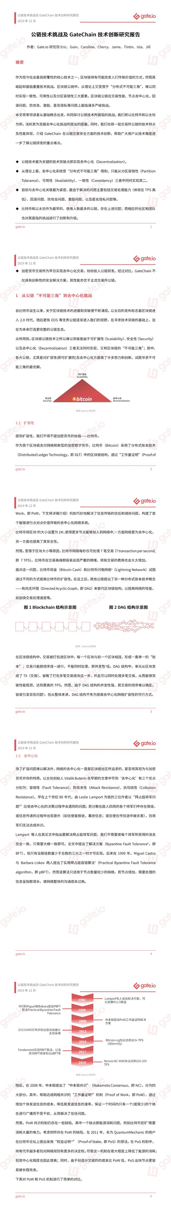 Gate.io研究院:发布公链技术挑战及GateChain技术创新研究报告