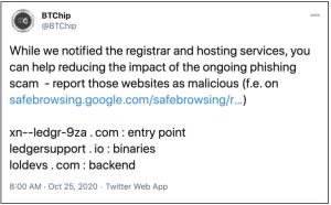 Ledger网络钓鱼诈骗针对加密硬件钱包用户（谷歌翻译）