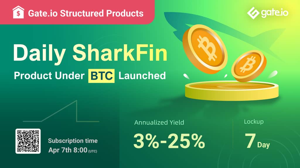 Daily SharkFin Special Product under BTC Launched: Get An Annualized Yield of Up To 25%!