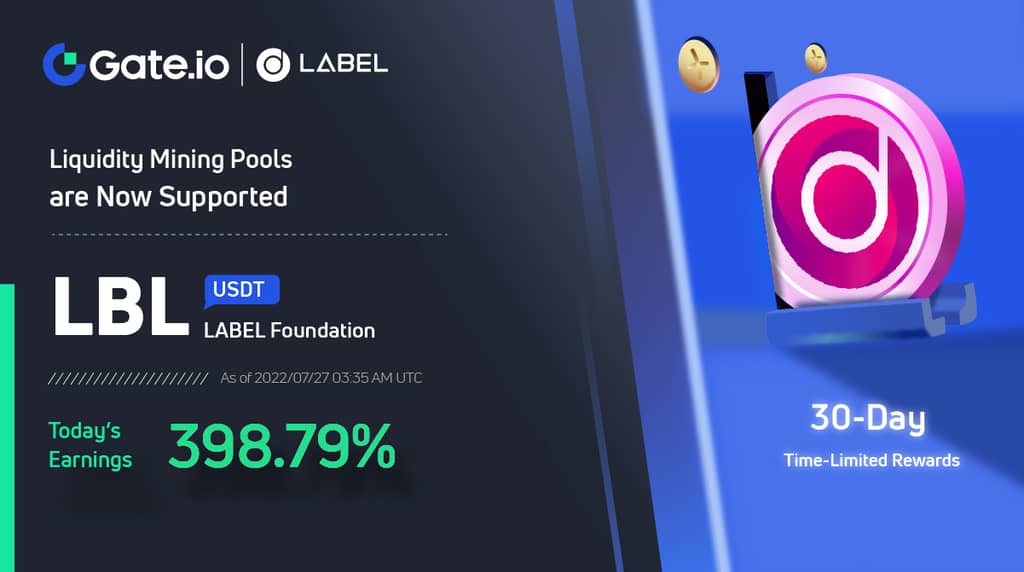 Gate.io Launched LBL Liquidity Mining Pool (Normal Trading Mode): Up to 398.79% Today