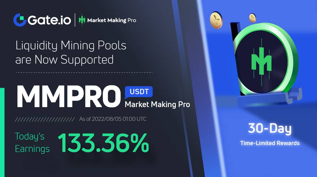 Gate.io Added an Extra Time-Limited Reward of 49,202 MMPRO to the Market Making Pro (MMPRO) Liquidity Mining Pool: Earn Up to 133.36%